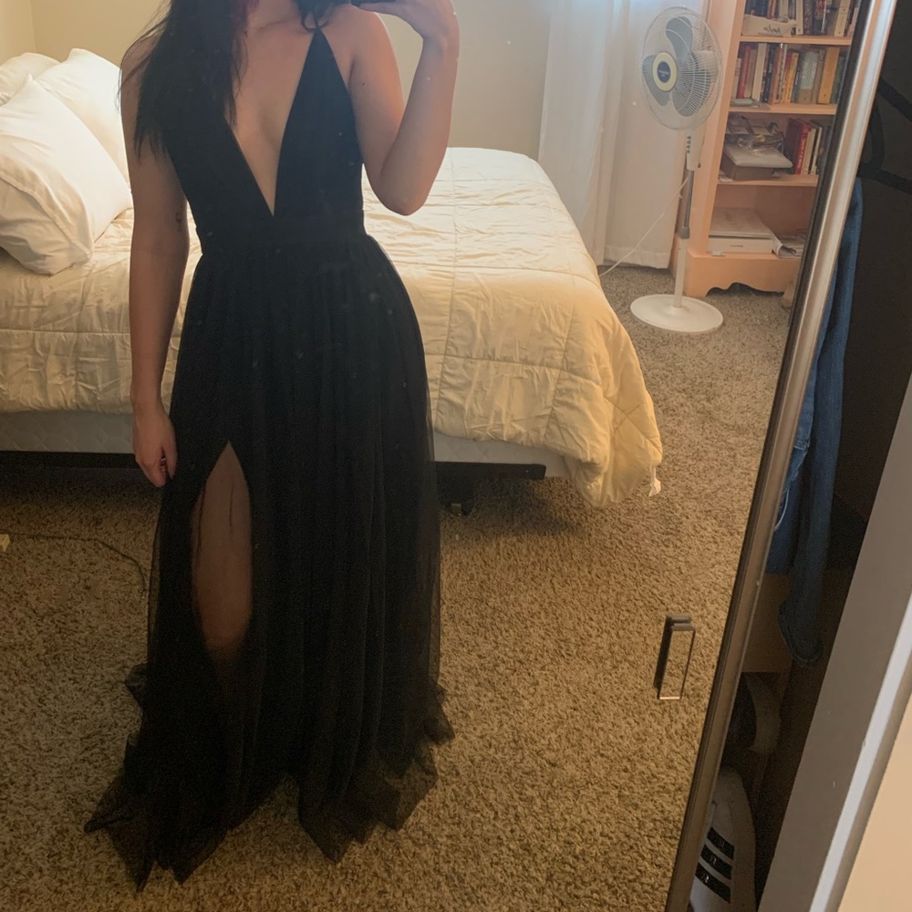 Rubber Ducky Productions black tulle maxi dress